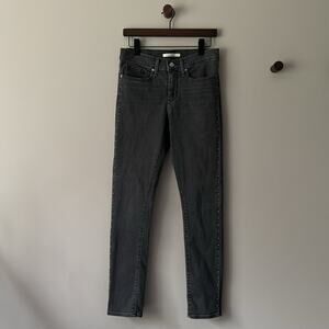LEVIS 311 MID-RISE SHAPING STUDDED SKINNY JEANS SIZE 28 CHARCOAL GRAY SZ 28